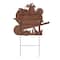 Glitzhome® 2.5ft. Fall Metal Wheel Barrow Pumpkin Yard Stake